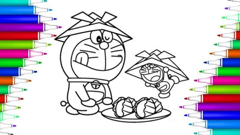 Tranh tô màu Doremon đẹp nhất 2025 | Miễn phí tải và in 5 Bức tranh Doremon thưởng thức bánh rán ngộ nghĩnh giúp bé tăng hứng thú và rèn luyện sự tập trung khi tô các chi tiết nhỏ