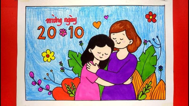 Vẽ tranh 8/3 đẹp và ý nghĩa dành tặng mẹ và cô giáo 10 Tình cảm ấm áp vượt qua mọi ngày lễ, luôn gắn kết mẹ và con