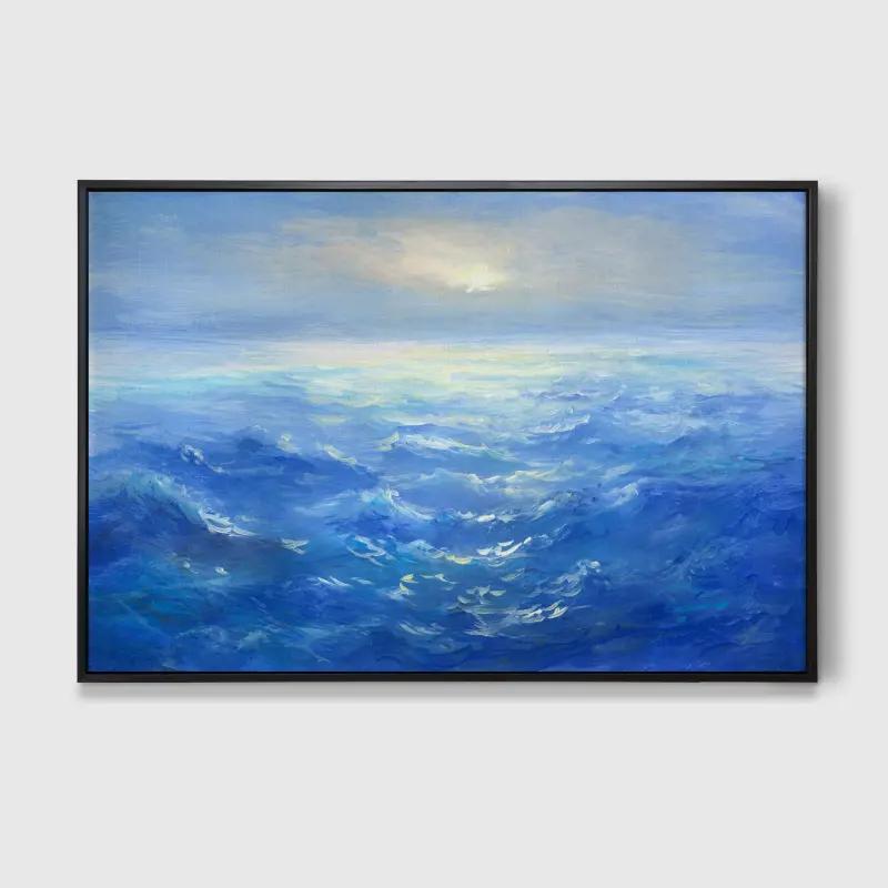 Tranh Bình Minh – Ý Nghĩa, phong thủy & Cách treo chuẩn 5 Tranh bình minh sơn dầu phong cảnh biển, mang vẻ đẹp chân thực, giàu cảm xúc và là biểu tượng của hy vọng, vươn lên