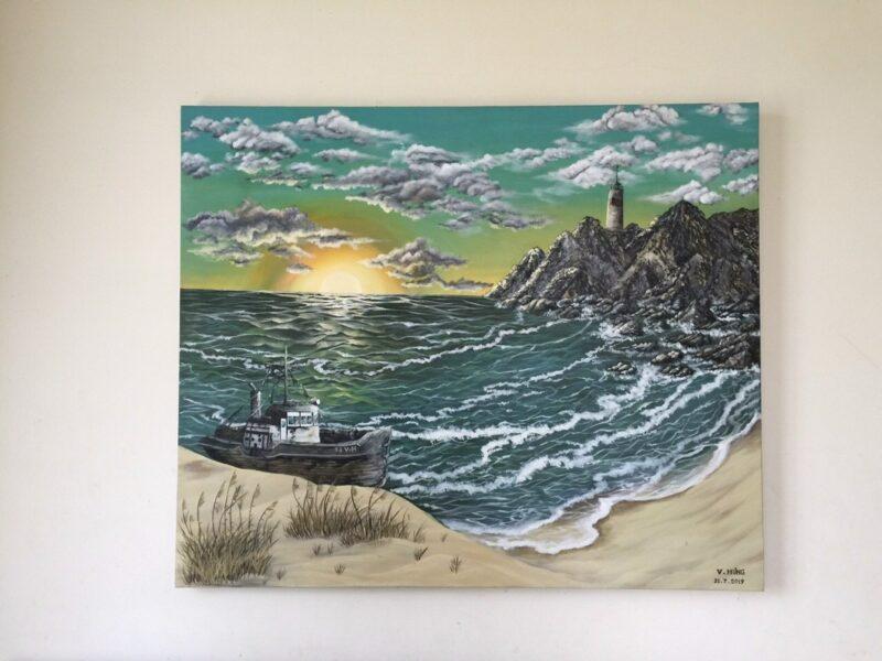 Tranh Bình Minh – Ý Nghĩa, phong thủy & Cách treo chuẩn 6 Tranh bình minh hiện đại – tối giản, với bố cục thoáng đãng mang ý nghĩa khởi đầu mới và năng lượng tích cực