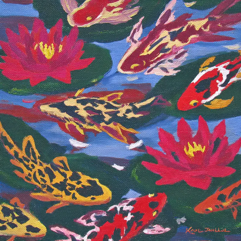 Tranh Cửu Ngư Quần Hội là gì? bảng giá cách chọn và treo 20 Tranh Cửu Ngư Quần Hội sơn dầu đắp nổi, gam màu nóng