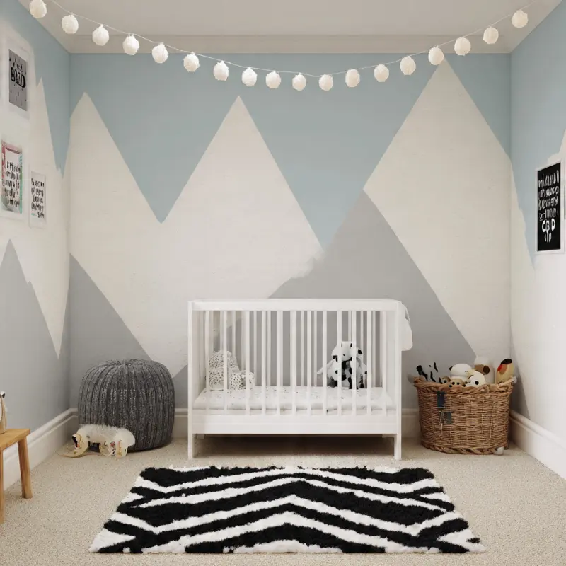 Núi non hình học tông pastel phong cách Bắc Âu