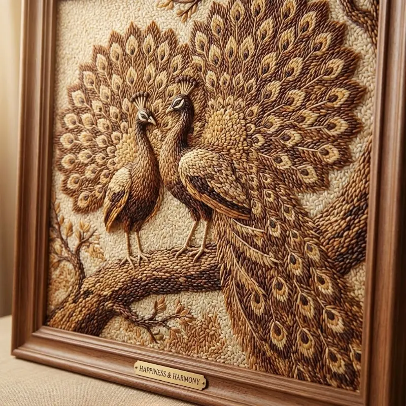 Đôi chim công uyên ương, ý nghĩa viên mãn, chi tiết nổi bật