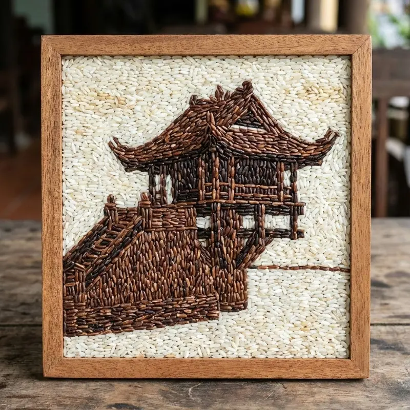 Chùa Một Cột cổ kính, điểm sáng nhẹ, hợp không gian trang trọng