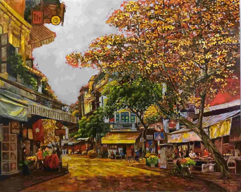 Những con phố nhỏ rợp bóng cây mùa thay lá tạo nên không gian hoài niệm đầy chất thơ