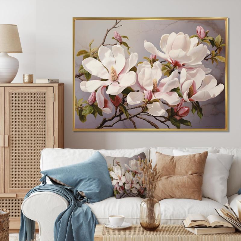 Một bức tranh mộc lan cổ điển, thể hiện khí chất mạnh mẽ và sự vươn lên vượt qua khó khăn.