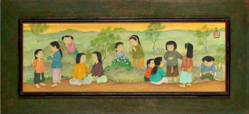 Tranh lụa của họa sĩ Mai Trung Thứ