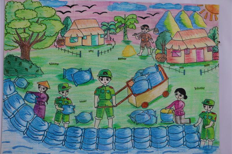 Vẽ tranh phòng chống thiên tai và thông điệp tuyên truyền 20 tranh phong chong thien tai 2