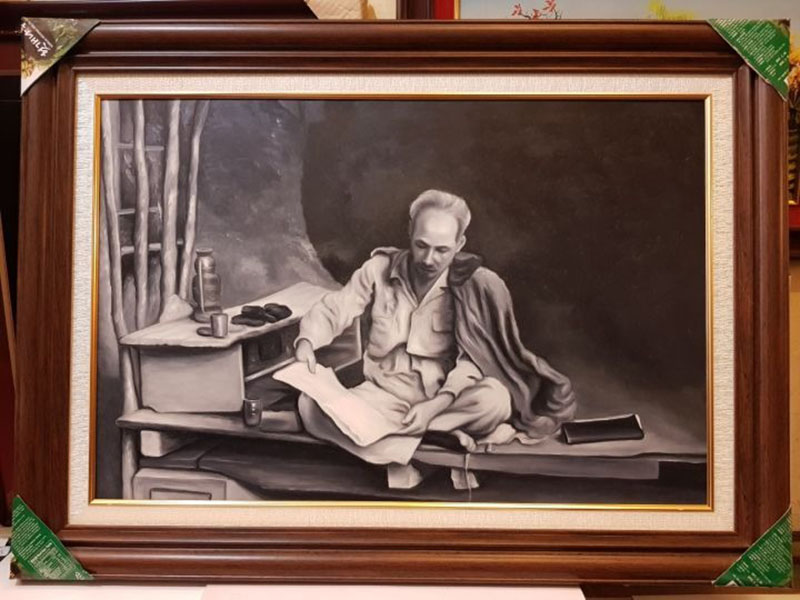 Tranh sơn dầu Bác Hồ