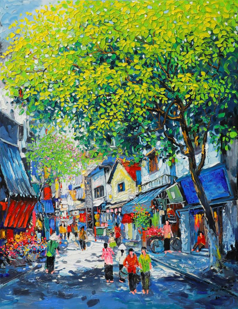 Tranh vẽ với kỹ thuật Impasto tạo độ dày, độ nổi 3D mang lại cảm giác sống động, chân thực