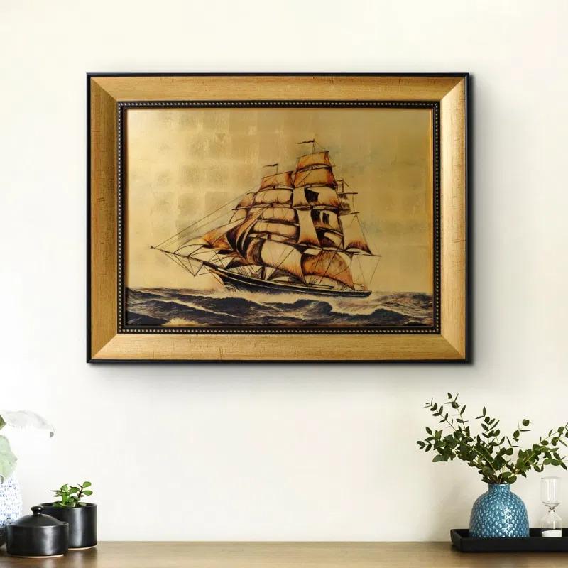 Tranh sơn mài dát vàng cao cấp - Nghệ thuật và phong thủy 11 Tranh Thuận Buồm Xuôi Gió dát vàng, biểu tượng phong thủy mạnh mẽ, mang ý nghĩa may mắn và thành công trong sự nghiệp.