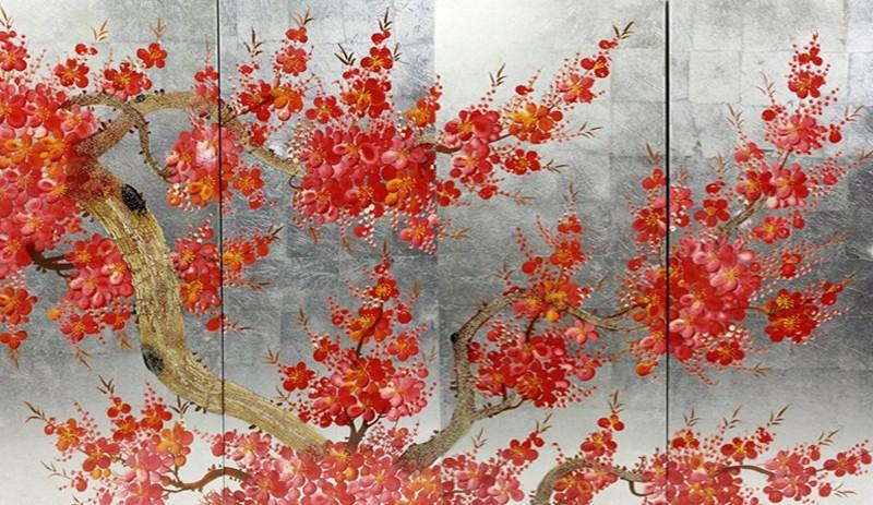 Tranh sơn mài Hoa Đào