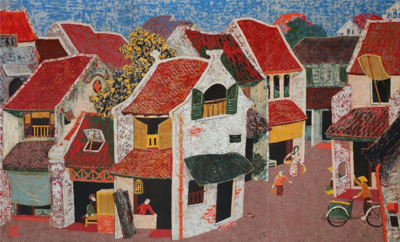 Tranh sơn mài phố cổ Hà Nội là món quà nghệ thuật cao, truyền tải tinh tế bản sắc văn hóa Việt đến bạn bè quốc tế.