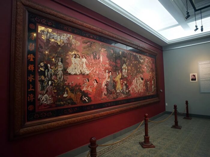 tranh sơn mài vườn xuân trung nam bắc