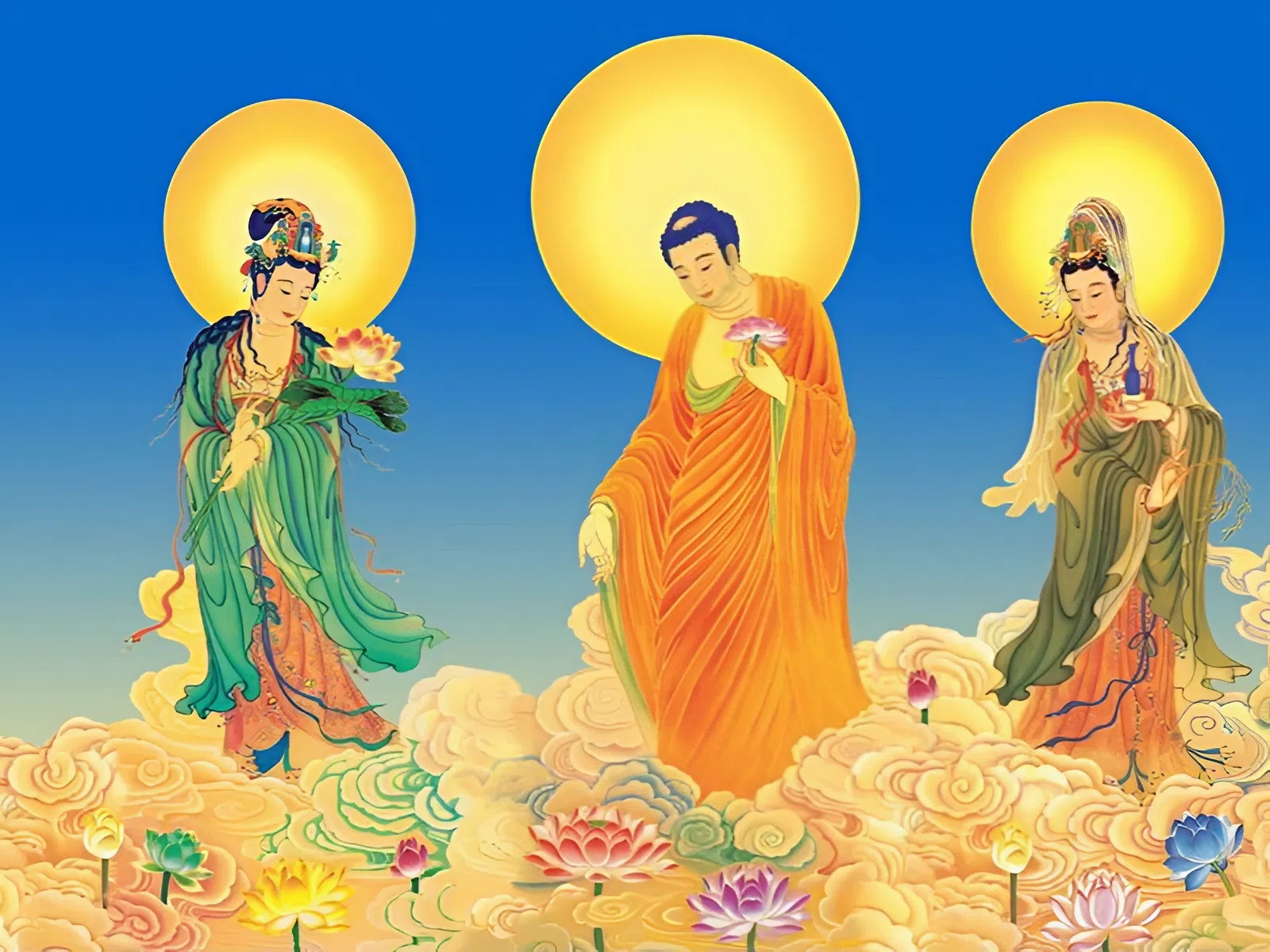 Tranh Tây Phương Tam Thánh