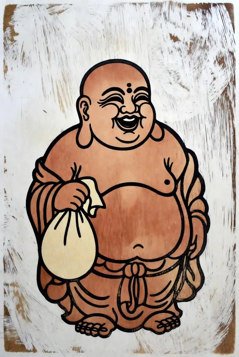 Tranh thờ Phật Di Lặc, hoan hỉ ban phúc lộc