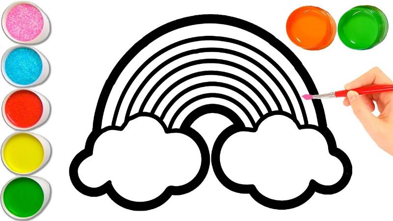 999+ Tranh tô màu cầu vồng đẹp, dễ in cho bé sáng tạo 6 Tranh tô màu cầu vồng 3