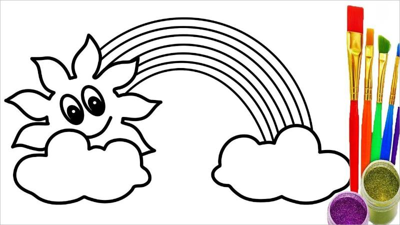 999+ Tranh tô màu cầu vồng đẹp, dễ in cho bé sáng tạo 8 Tranh tô màu cầu vồng 5