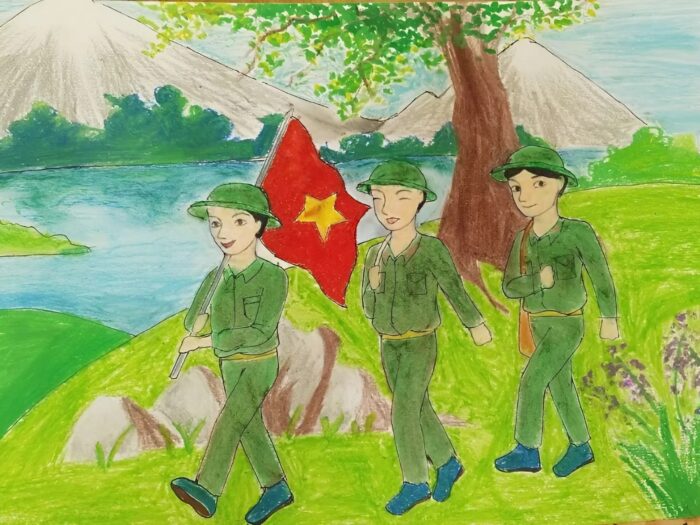 tranh tô màu chú bộ đội