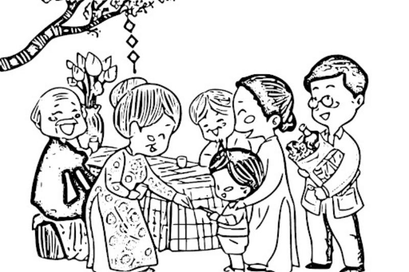 tranh to mau chuc tet ong ba