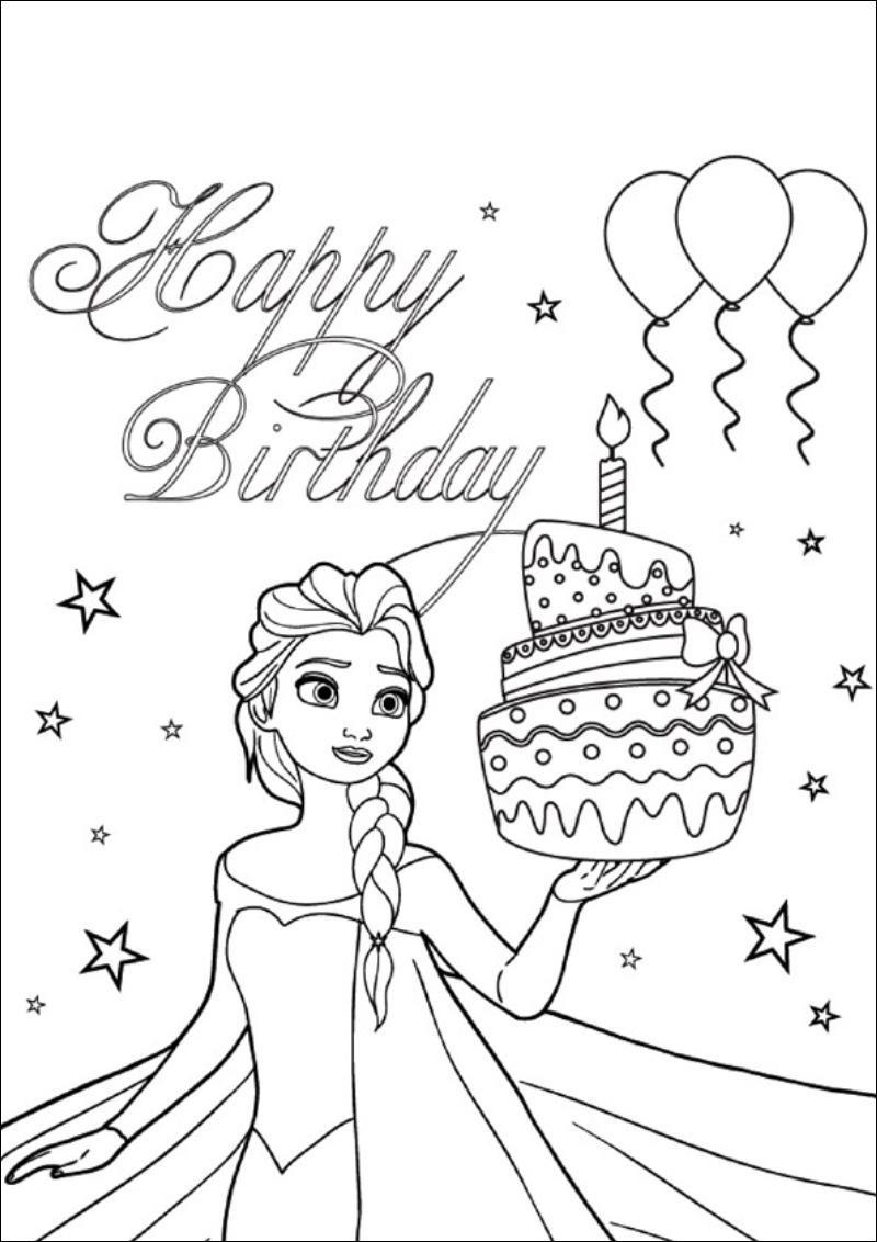 Elsa cùng chiếc bánh kem thật đẹp mừng ngày đặc biệt.