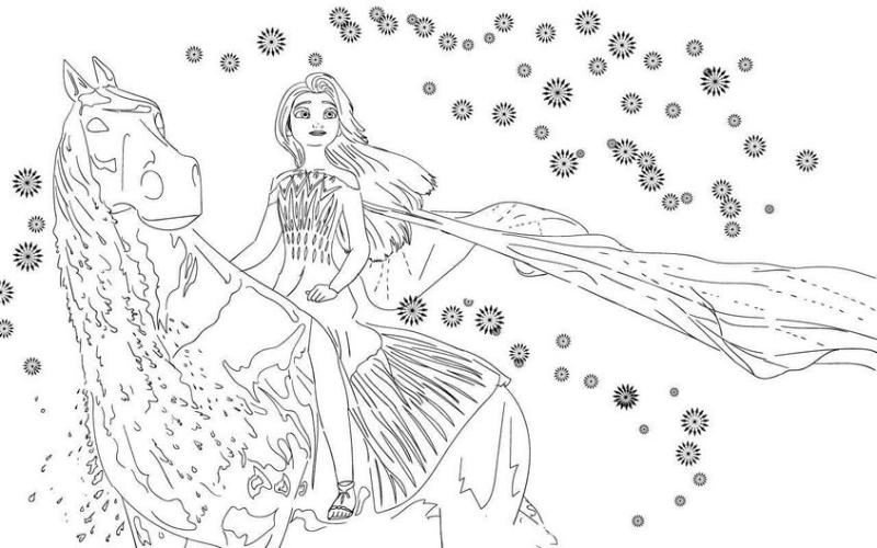 Công chúa Elsa oai vệ cưỡi chú ngựa băng Nokk.