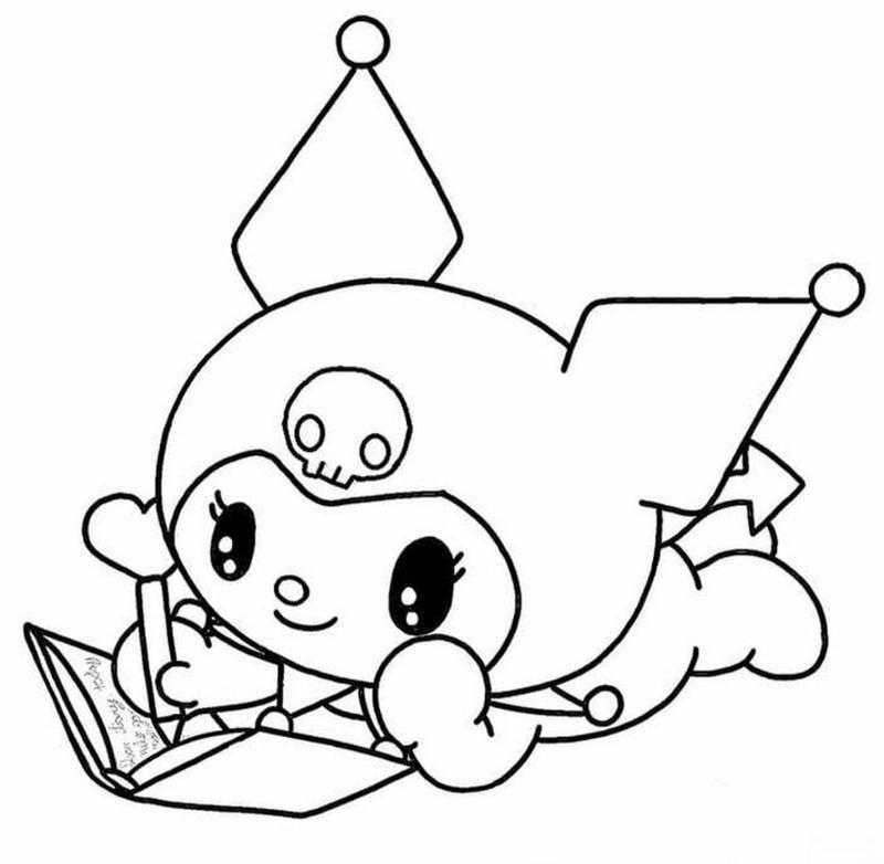 99+ mẫu tranh tô màu Kuromi đẹp, dễ tô, siêu đáng yêu 13 Hình ảnh Kuromi đang viết nhật ký