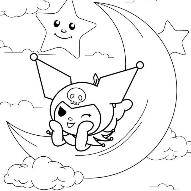 99+ mẫu tranh tô màu Kuromi đẹp, dễ tô, siêu đáng yêu 17 Khám phá thế giới mộng mơ của Kuromi và những vì sao: Một bức tranh giúp bé phát huy trí tưởng tượng không giới hạn!