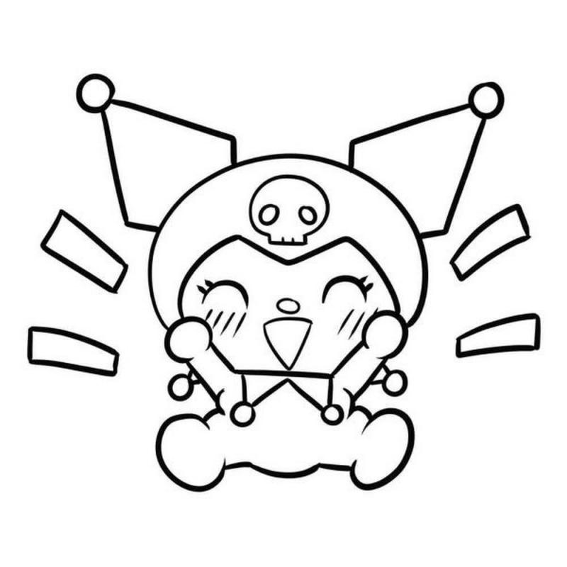 99+ mẫu tranh tô màu Kuromi đẹp, dễ tô, siêu đáng yêu 3 Kuromi với biểu cảm rạng rỡ, chỉ cần vài màu cơ bản là bé đã có một bức tranh siêu đáng yêu!