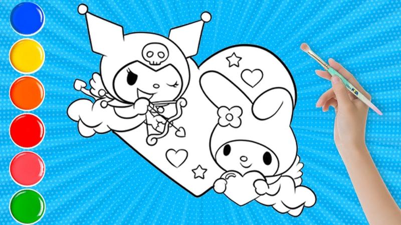 99+ mẫu tranh tô màu Kuromi đẹp, dễ tô, siêu đáng yêu 6 Chuẩn bị màu sáp, màu nước và bắt đầu khám phá thế giới màu sắc cùng Kuromi ngay thôi nào!