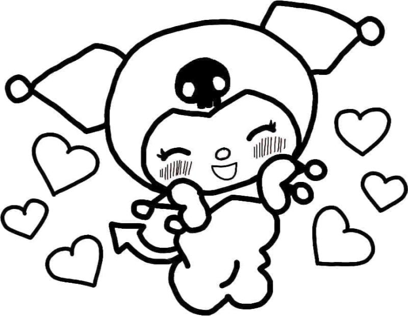 99+ mẫu tranh tô màu Kuromi đẹp, dễ tô, siêu đáng yêu 8 Mẫu Kuromi đơn giản với đường viền rõ ràng, lý tưởng cho các bé mới bắt đầu tập làm quen với tô màu.