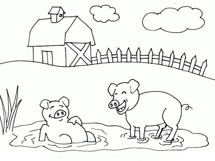 tranh tô màu nông trại
