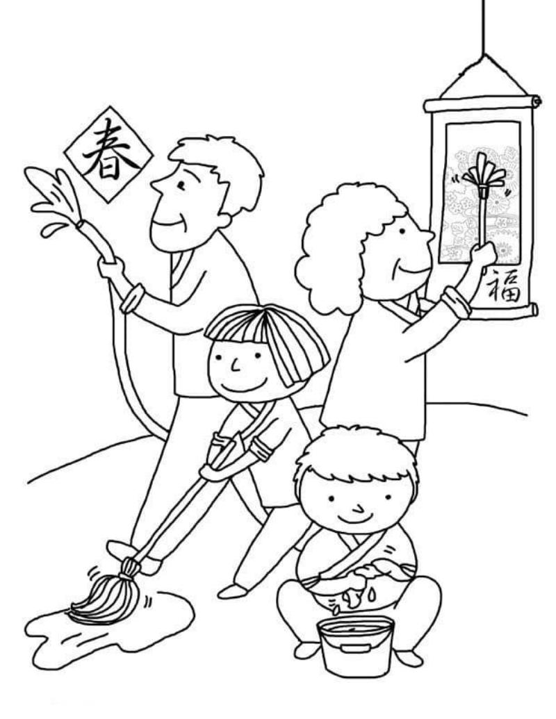 tranh to mau quet don ngay tet 1