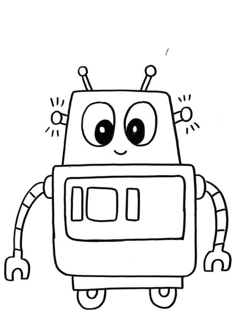 Tranh tô màu robot đẹp ngầu – Tải miễn phí 299+ mẫu mới 14 Tranh robot hoạt hình 'cute' với đôi mắt to tròn, thu hút sự chú ý của trẻ nhỏ