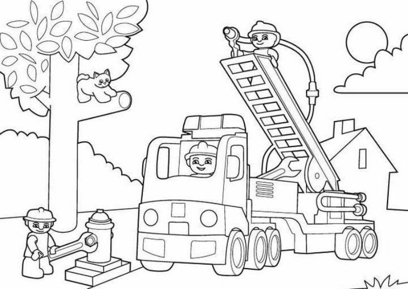 Tô màu xe cứu hỏa – Tranh đẹp, dễ in giúp bé học mà chơi 16 tranh to mau xe cuu hoa 16