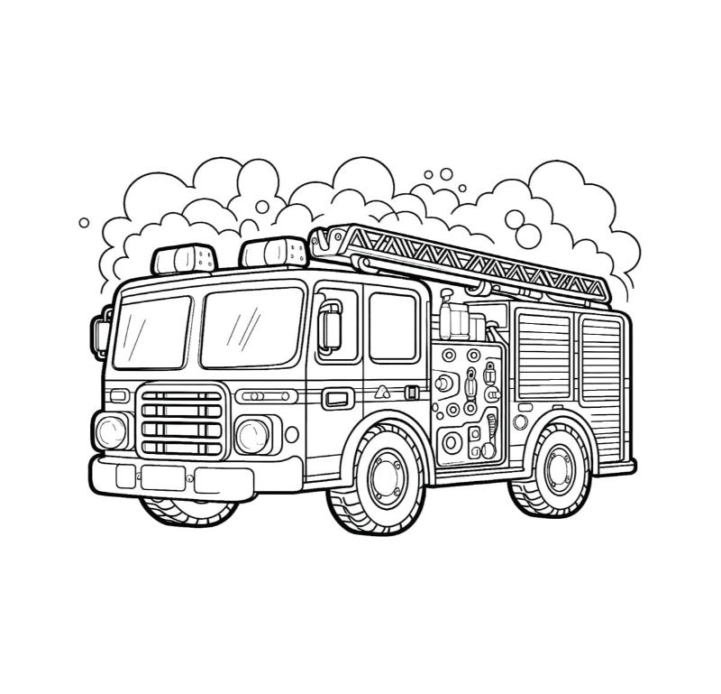 Tô màu xe cứu hỏa – Tranh đẹp, dễ in giúp bé học mà chơi 15 tranh to mau xe cuu hoa 7