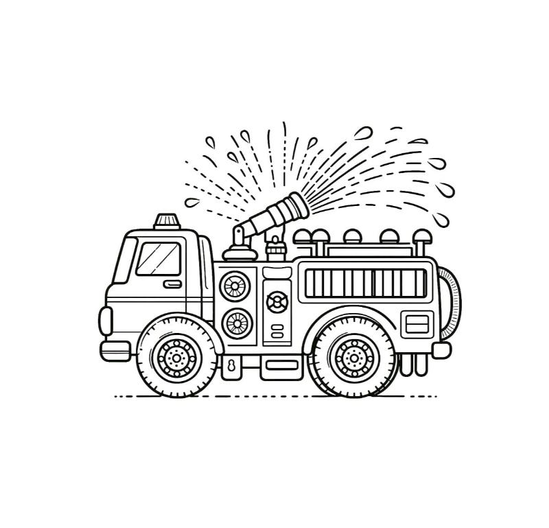 Tô màu xe cứu hỏa – Tranh đẹp, dễ in giúp bé học mà chơi 7 tranh to mau xe cuu hoa2