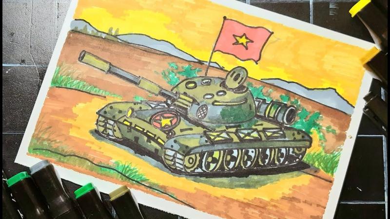 299+ Mẫu tranh tô màu xe tăng đẹp cho bé, tải miễn phí 6 Mẫu xe tăng đã được tô màu theo phong cách màu xanh rừng đặc trưng của phương tiện quân sự Việt Nam