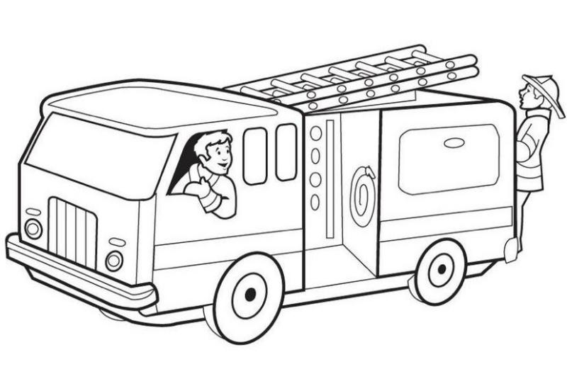 Tô màu xe cứu hỏa – Tranh đẹp, dễ in giúp bé học mà chơi 18 tranh to xe cuu hoa va chu linh cuu hoa
