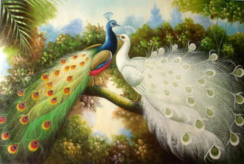 Tranh đôi chim uyên ương – Biểu tượng hạnh phúc lứa đôi 9 Tranh uyên ương khắc họa một cặp chim gắn bó, thể hiện sự hòa hợp âm dương và tình cảm vợ chồng khăng khít