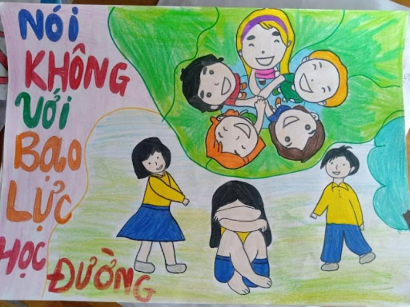 tranh ve bao luc hoc duong 1
