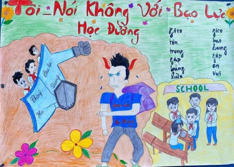 tranh ve bao luc hoc duong 2