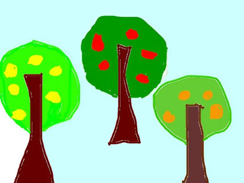 Mẫu tranh xé dán cây xanh: Sự ngẫu hứng trong việc xé giấy giúp tán cây trông tự nhiên và đẹp mắt hơn