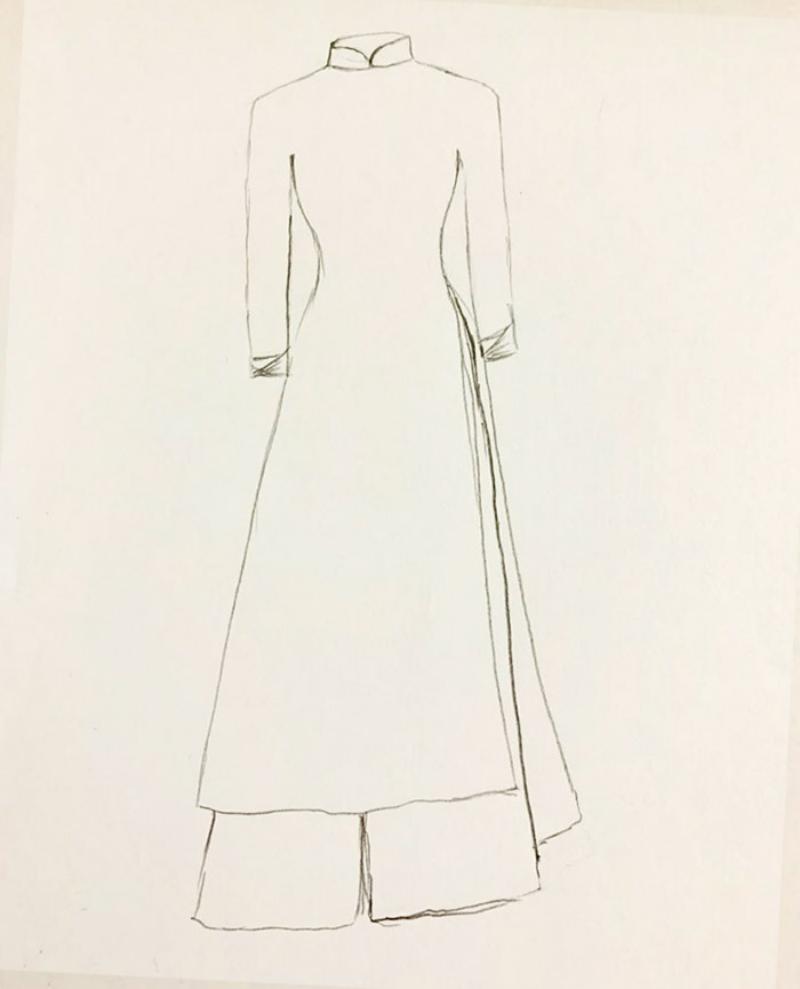 Vẽ áo dài phần quần