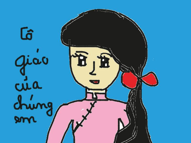 Vẽ chân dung cô giáo đơn giản đẹp và ý nghĩa cho bé 14 ve chan dung co giao 6