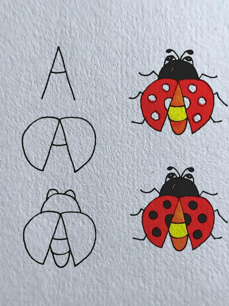 Vẽ con vật đơn giản: 30 mẫu dễ thương cho bé tập vẽ tại nhà 59 Vẽ con bọ cánh cứng đơn giản