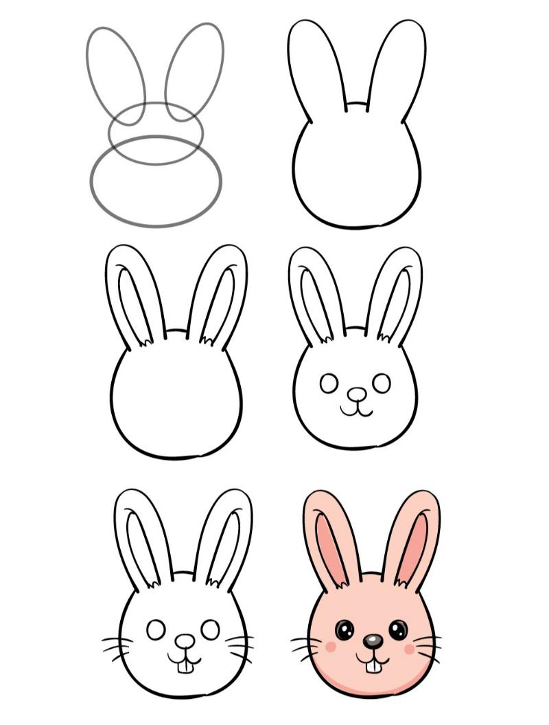 Vẽ con vật đơn giản: 30 mẫu dễ thương cho bé tập vẽ tại nhà 38 ve con tho don gian 1