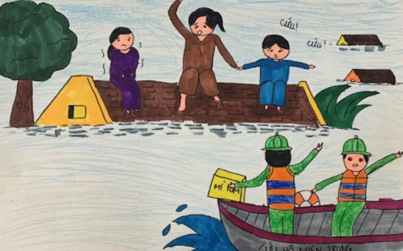 Vẽ tranh phòng chống thiên tai và thông điệp tuyên truyền 4 ve phong chong lu lut 1