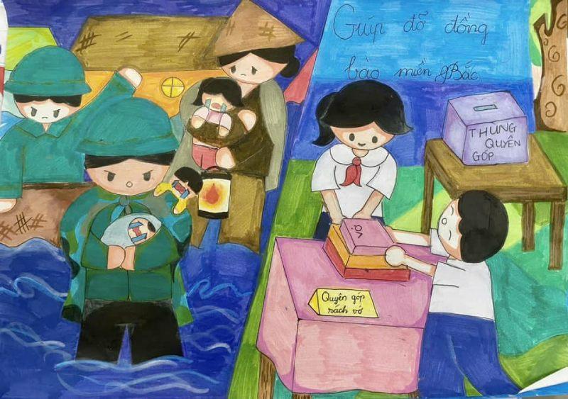 Vẽ tranh phòng chống thiên tai và thông điệp tuyên truyền 5 ve phong chong lu lut 3