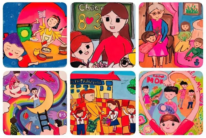 Vẽ tranh 8/3 đẹp và ý nghĩa dành tặng mẹ và cô giáo 2 Khoảnh khắc ấm áp và lời chúc chân thành dành tặng những người phụ nữ yêu thương nhân ngày 8/3